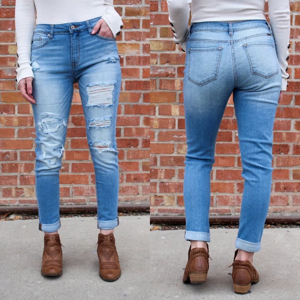 NWT KanCan Jeans Keeley Mid Rise Cuffed Skinny